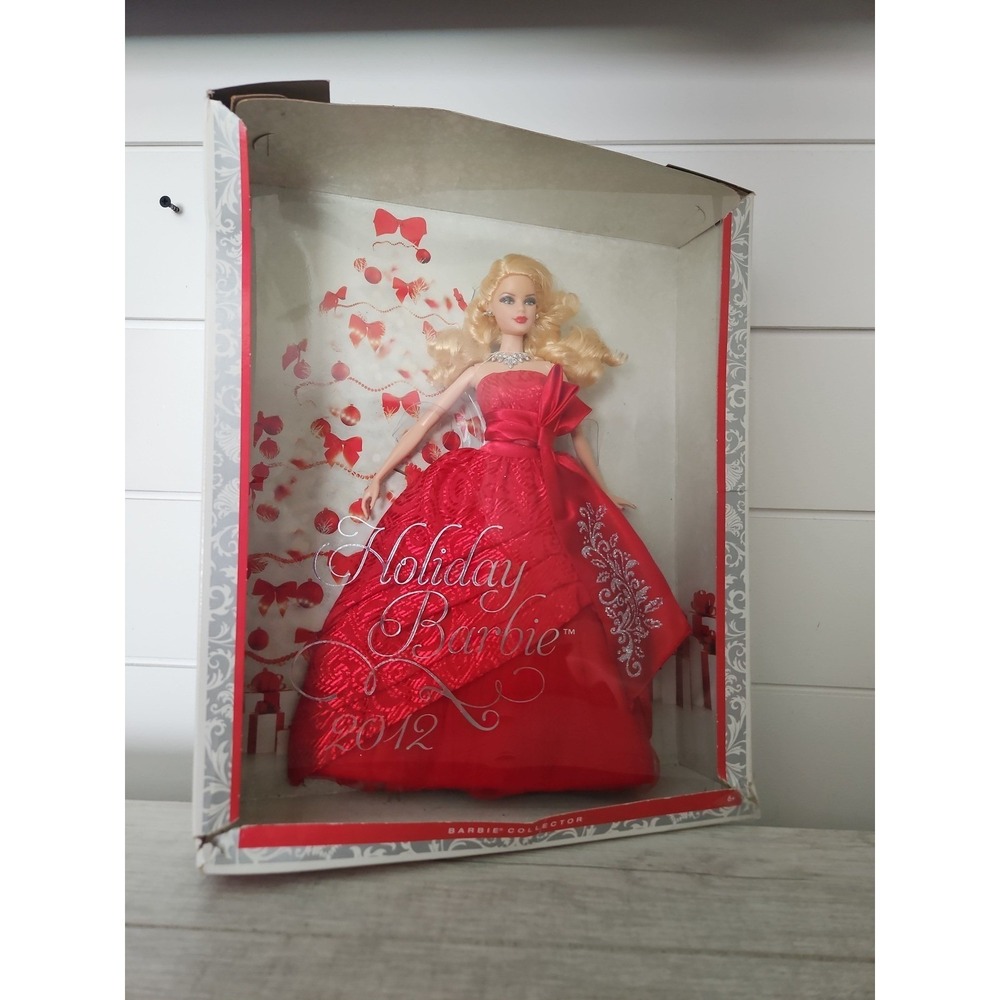Mattel 2012 Holiday Barbie Doll Collector Edition Red Gown W3465 Damaged Box